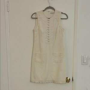 Chic Cream Sleeveless Mini Dress